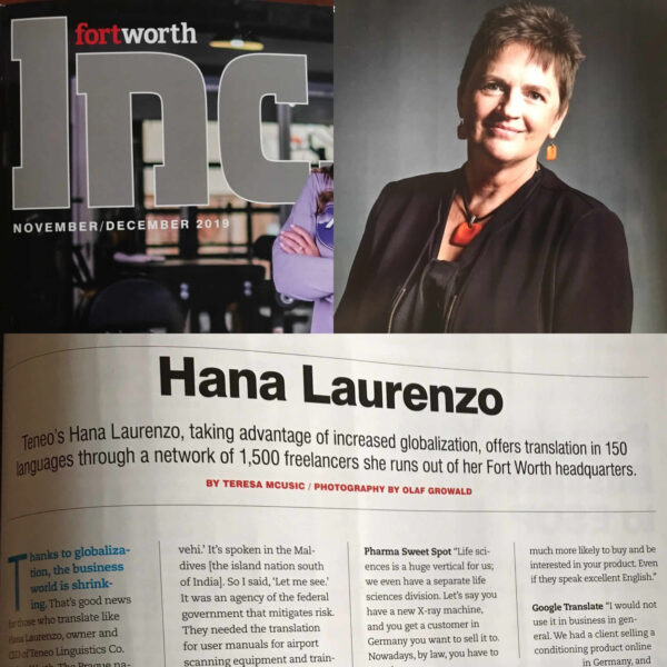 TLC's CEO Hana Laurenzo featured in Fort Worth Inc Magazine